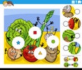 match the pieces activity with cartoon vegetable characters