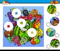 Match pieces puzzle with fruits Royalty Free Stock Photo
