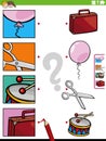 match cartoon objects and clippings educational activity