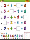 Maths calculation educational game for kids Royalty Free Stock Photo