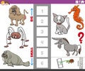 Educational game with big and small animals for children