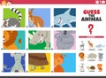 Guess cartoon animal characters educational task for children