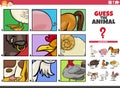 Guess cartoon animal characters educational task for kids