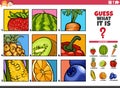 Guess cartoon fruits and vegetables educational task