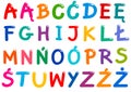 All Polish alphabet letters set