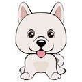 Cartoon Illustration of Funny Purebred Eskimo Dog or Spitz