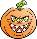 Cartoon evil smiling jack o lantern.