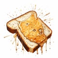 Honey Dripping Toast: A Deliciously Illustrated Artwork