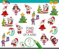 Christmas one of a kind cartoon activity Royalty Free Stock Photo