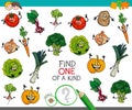 One of a kind game with vegetable characters