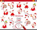 One of a kind game with Santa Claus characters Royalty Free Stock Photo