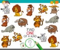 One of a kind game with wild animal characters Royalty Free Stock Photo