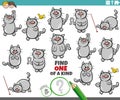 one of a kind game with funny cartoon cats and kittens Royalty Free Stock Photo