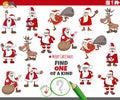 One of a kind game for children with Christmas characters Royalty Free Stock Photo