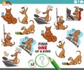 One of a kind game for children with funny cartoon dogs Royalty Free Stock Photo