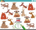 One of a kind game for children with cute cartoon dogs Royalty Free Stock Photo