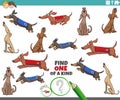 One of a kind task with funny cartoon dogs Royalty Free Stock Photo