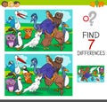 Find differences game with birds characters Royalty Free Stock Photo