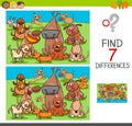 Find differences game with dog characters Royalty Free Stock Photo