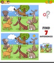 Differences game with dog characters group Royalty Free Stock Photo