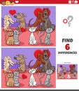 Differences game with pets in love on Valentines Day