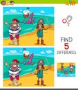 Differences game with funny pirates