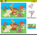 Find differences game with dog characters Royalty Free Stock Photo