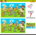 Find differences game with pets animals Royalty Free Stock Photo