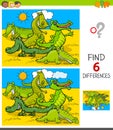 Differences game with crocodiles animal characters