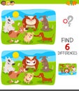 Finding differences game with dogs group Royalty Free Stock Photo