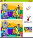 Finding differences game with robot characters Royalty Free Stock Photo