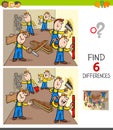 Find differences game with builders Royalty Free Stock Photo