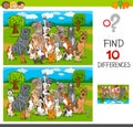 Find differences game with purebred dogs