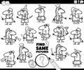 find two same professions activity coloring page