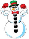 A Very Fit Snowman Showing Off Those Biceps