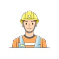 Cartoon Illustration of a Friendly Construction Worker with Hard Hat Royalty Free Stock Photo