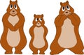 Cartoon illustration of a friendly and cute bear family Royalty Free Stock Photo