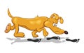 Cartoon illustration of a funny bloodhound dog