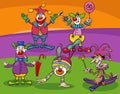 Cartoon funny clowns or comedians characters group Royalty Free Stock Photo