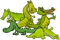 Funny crocodiles cartoon animal characters Royalty Free Stock Photo