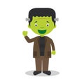 Cartoon illustration of a funny frankenstein monster for children