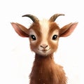 Cartoon illustration of funny goat on white background. Generative AI Royalty Free Stock Photo