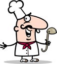Cook or chef with ladle cartoon illustration