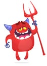 Cartoon illustration of funny red devil Royalty Free Stock Photo