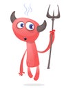 Cartoon illustration of funny red devil character Royalty Free Stock Photo
