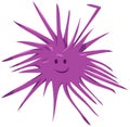 Funny sea urchin cartoon animal character