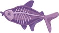 Funny x-ray fish cartoon animal character