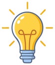 Cartoon illustration of a glowing lightbulb idea and inspiration concept Royalty Free Stock Photo
