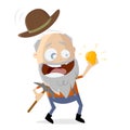 Funny cartoon illustration of a gold digger
