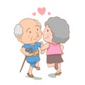 Grandparents dancing together with love.
